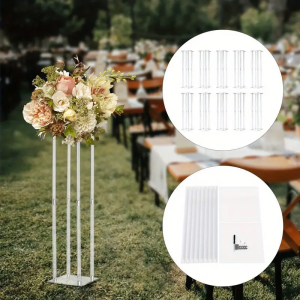 5 PCs 33.8“ Tall Acrylic Square Cylinder | Pedestal Stand | Floral Square Stand | Wedding Square Stand | Party Centerpiece Stand | Flower Stand