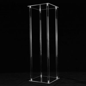 5 PCs 33.8“ Tall Acrylic Square Cylinder | Pedestal Stand | Floral Square Stand | Wedding Square Stand | Party Centerpiece Stand | Flower Stand