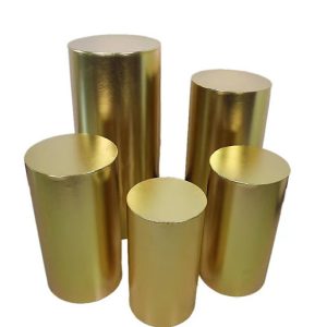 5-PC Set Covers For Cylinder Pedestal Plinth Display Cake Stands | Wedding Decorations | Birthday Party Décor | Bottom With String