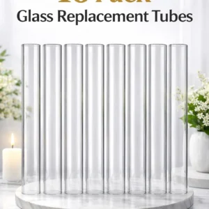 10 Pcs 11.8" Tall | Crystal Glass Candelabra Shades | Crystal Glass Candelabra Arm