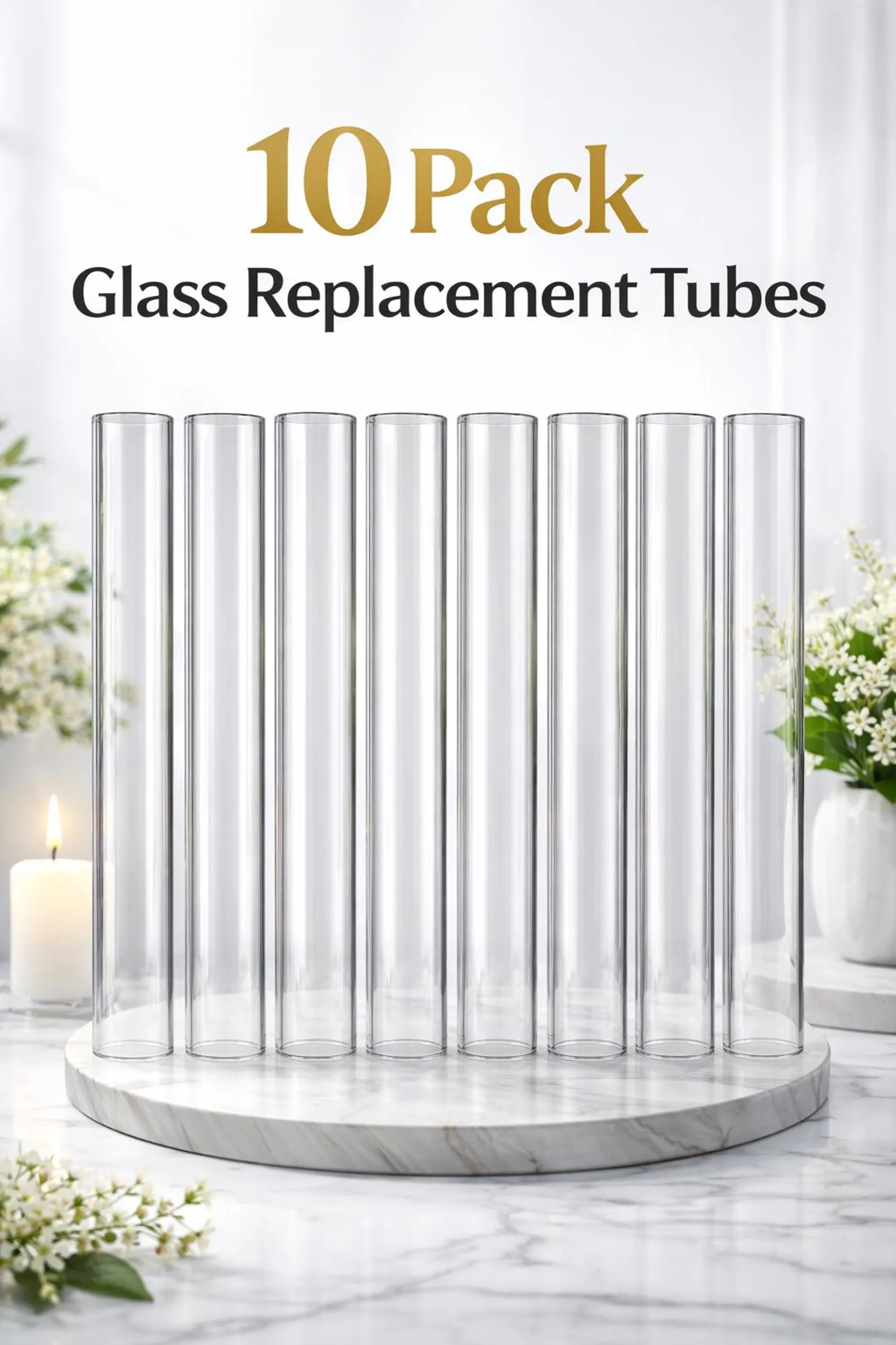 10 Pcs 13.8" Tall | Crystal Glass Candelabra Shades | Crystal Glass Candelabra Arms - Image 9