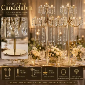 5Pcs | Order Crystal Metal 10 Arms Candle Holder | Pendant Candlestick | Candelabra | Centerpiece for Event Decoration
